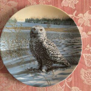 The Snowy Owl The Stately Owl Collection: Birds Of Prey Edwin Knowles Plate 1989